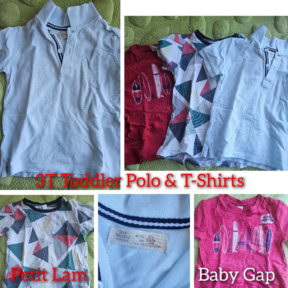 $8 for all 3! 3T Toddler t-shirts and Polo Baby Gap Zara Petite Lam